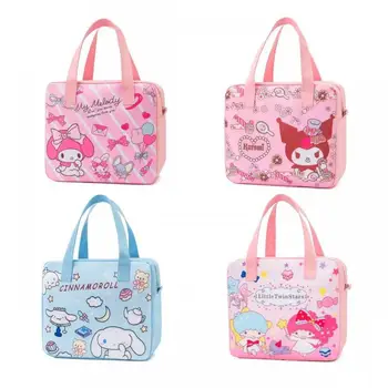 Kawaii Sanrio cartoon Hello Kitty detské prenosné prenosné obed box vrece obed taška roztomilý študent lunch box izolácie taška